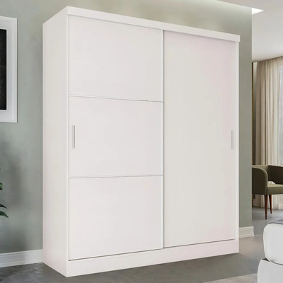Ropero Closet Kappesberg con 2 Puertas Corredizas y 2 Cajones 160x190 Color Blanco | Meses sin interés