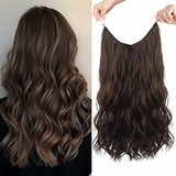 Hoojih Halo Hair Extensions 3 Ways Adjustable Head Size Curl