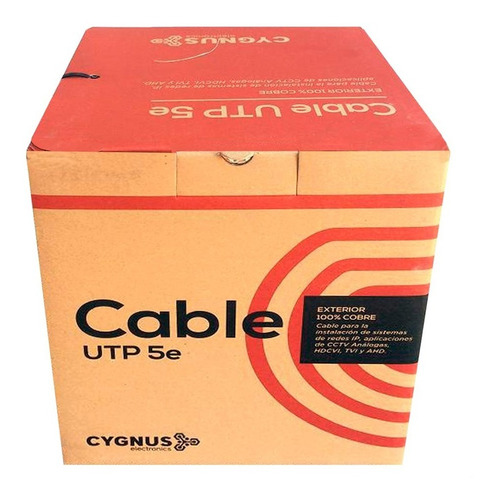 Cable Utp Cat5e 100% Cobre Bobina De 305m Negro 0.5mm