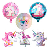 Combo Globos Feliz Cumple Deco Unicornio