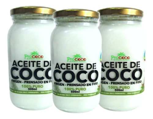 Aceite De Coco 3uds De 500ml