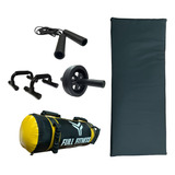 Kit Entrenamiento  Soga Core Bag Rueda Push Up Colchoneta 