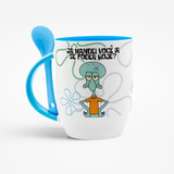 Caneca Lula Molusco Tentáculos Azul #bob/mol03