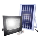 Reflector Led Panel Carga Solar 50w Control Remoto Ahorro Color De La Carcasa Negro 6v