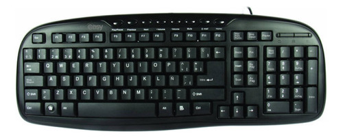 Teclado Easy Line Multimedia Core Usb Membrana Pc-993384 Color Del Teclado Negro Idioma Español Latinoamérica