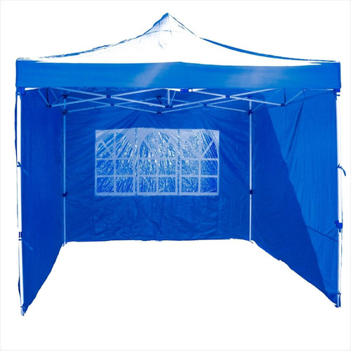 Tenda Gazebo Sanfonado 3 X 3 Reforçado Com 3 Laterais Azul