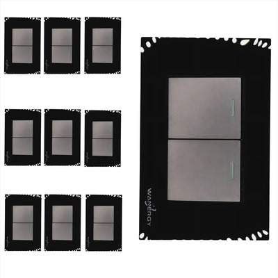 Pack 10 Pz Placa Doble Apagador Acrílico Cristal Negro | Envío gratis