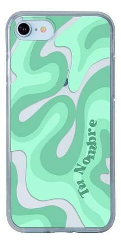 Funda Para iPhone Para Mujer Curvas Verdes Con Tu Nombre