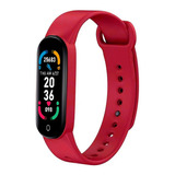 Reloj Smartband App Arterial Cardíaca Notificaciones Rojo