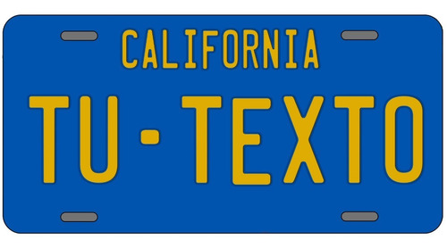Placas Para Auto Personalizadas California Azul