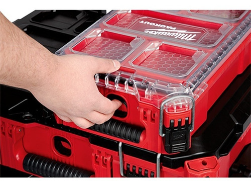 Caja Organizador Herramientas Packout Milwaukee 4822-8435 Color Rojo