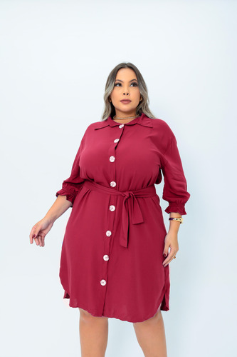 Vestido Chamisier Feminino Plus Size Camisão