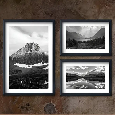 Cuadros Hermosa Montañas Minimalista Elegante Blanco Y Negro Color Montaña | Meses sin interés