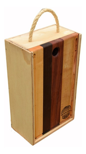 Caja Madera Regalo Empresarial / Vino Con Tapa Tabla P/picar