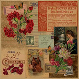 Hojas Decoradas En Papel Calca, Vegetal, Vintage, Scrapbook