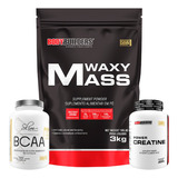 Kit Hipercalórico 3kg + Bcaa 120 Cápsulas + Creatina 100g Sabor Morango