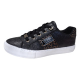 Tenis Guess Original Floom Negro Casual Con Caja Dama