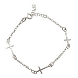 Pulsera Mujer  3 Cruces Plata 925 - Con Regulador