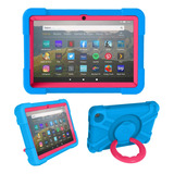 Azul + Rosa Roja Para Amazon Kindle Fire Hd8 (2020) Pc + Sil