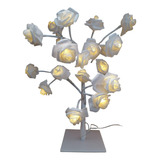 Lampara Decorativa De Noche Arbol De 24 Flores Rosa Blanca