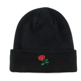 Aung Crown Beanie Rose Bordado Sombreros De Punto Gorras Par