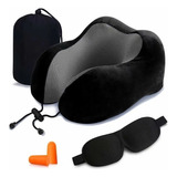 Almohada Viscoelastica Para Viaje De Cuello + Antifaz Regalo