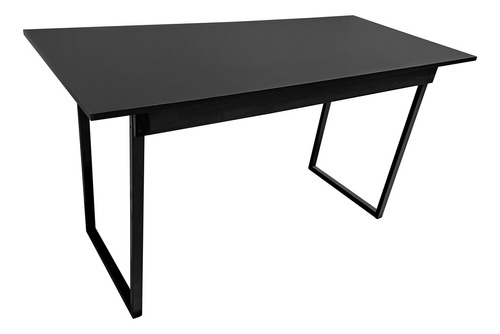 Escrivaninha Mdf Aço De 137cm X 61cm X 74cm Multiuso Decore Cor Preto