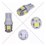 10pzs Led Foco Pellizco T10 Automotriz Lote Led 5050-blanco