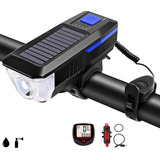 Lanterna Farol Solar Bike Buzina Led Traseiro E Velocimetro