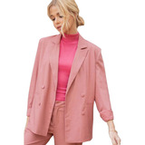 Saco Rosa Con Forro Formal Y Casual Para Mujer Devendi Denim