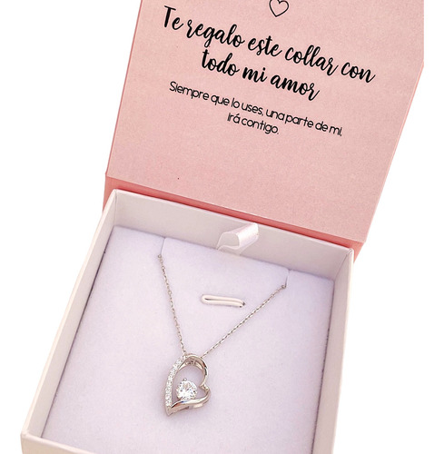 Collar Corazon Amor Eterno Regalo Pareja Aniversario Plata