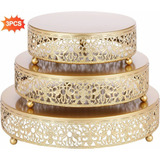 Soporte Para Tartas De Metal Dorado, 3 Unidades, Elegante, P