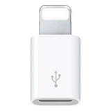 Adaptador Convertidor Micro Usb A Lightning Compatible Iphon Color Blanco