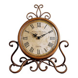 Reloj De Mesa Silencioso Con Pilas Vintage Retro Hierro Orna