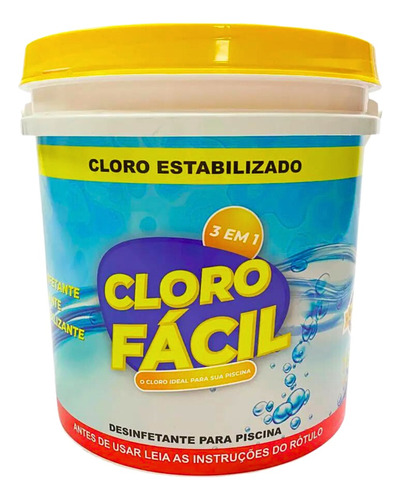 Cloro Para Piscinas 3 Em 1 Desinfetante Balde De 10kg