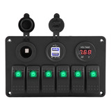 12 V 24 V 6 Gang Coche Barco Led Panel Interruptor Rocker Du