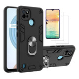 Funda Anticaída Golpes Militar Para Realme C21 + 2 Mica