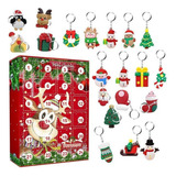 Caja De Regalo Con Calendario Navideño, Llavero Y Colgante,