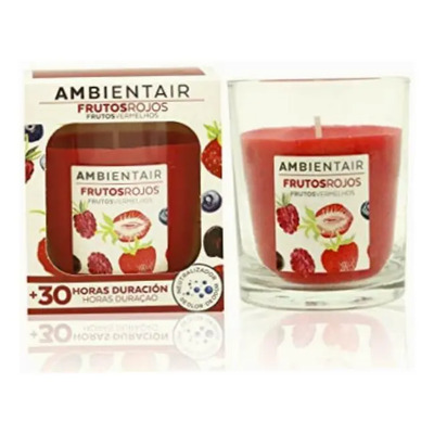 Vela Aromatica Cera Vegetal Frutos Rojos 30 Hrs Ambientair Color Rojo Classic | MercadoLibre