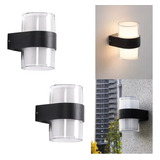 Lámpara Led De Pared Moderna De 12w Para Exterior, 2 Piezas