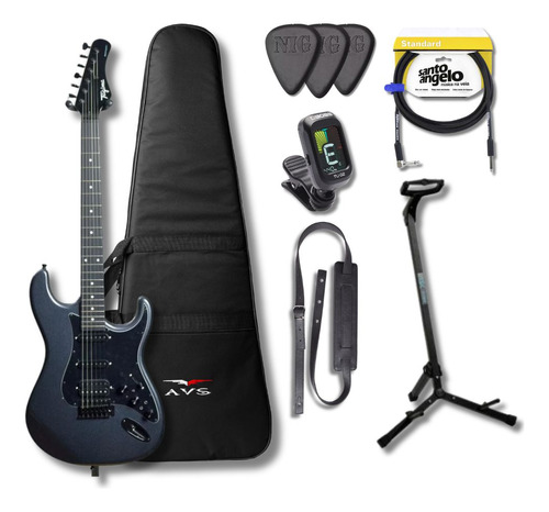 Kit Guitarra Tagima Sixmart Mdsv Metallic Deep Silver