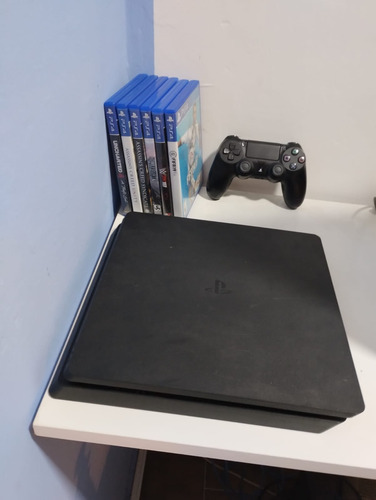 Playstation 4 Slim 1 Tb En Excelente Estado Con 6 Juegos