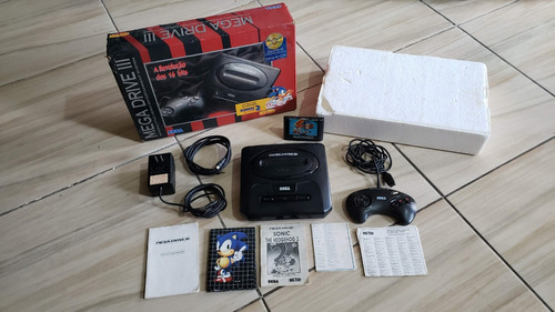 Mega Drive 3 Na Caixa Completo E Funcionando 100% B1