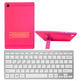 Capa Rosa + Teclado Para Tablet Samsung A8 10.5 X200/x205