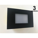 3 Balizador Retangular Parede Escada Caixa 4x2 Led G9 Preto