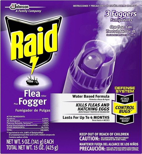 Raid  Nebulizador Eliminador De Chinches Y Pulgas Pack 3