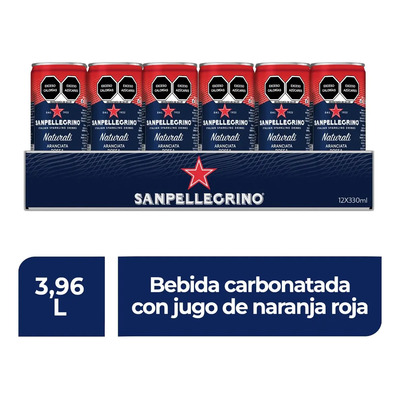 Pack X12 Agua Saborizada Con Gas Sanpellegrino Naranja 3.96L | MercadoLibre