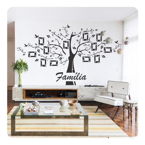 Adesivo Decorativo Árvore Para Fotos Da Família 12 Molduras