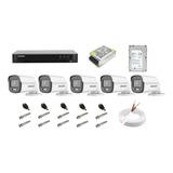 Kit Cftv Hikvision Dvr 8ch M1 5 Câmera Colorvu 1080p Full Hd