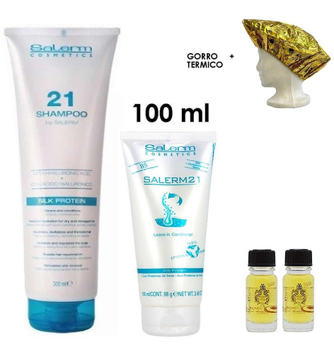 Salerm 21 Shampoo + Crema + 2 Ampolletas Arganology